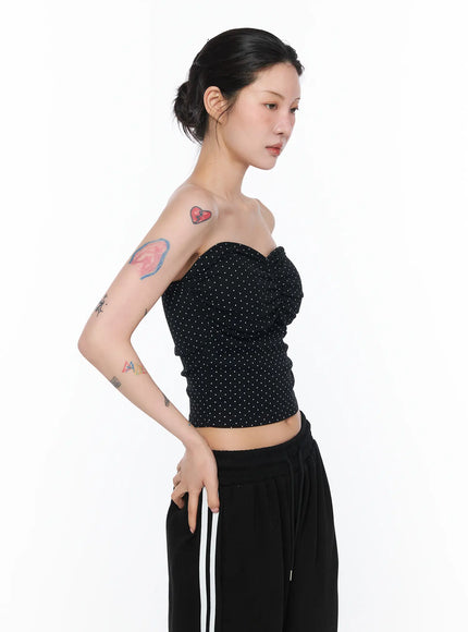 ruched-polka-dot-strapless-top-ca527