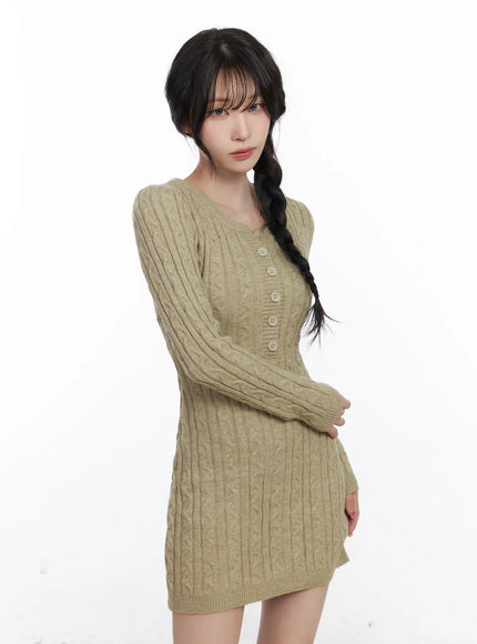 cable-knit-button-sweater-mini-dress-cj526