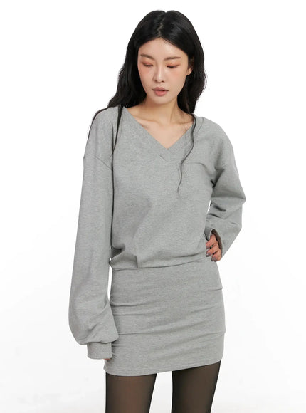 v-neck-sweatshirt-mini-dress-in528