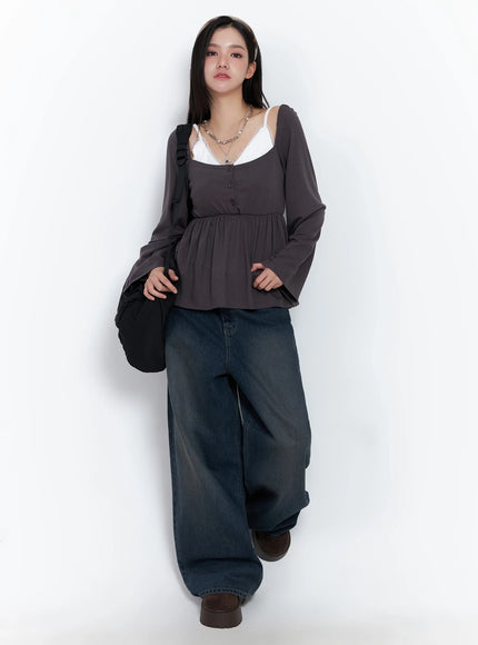 shirred-flowy-buttoned-long-sleeve-is525