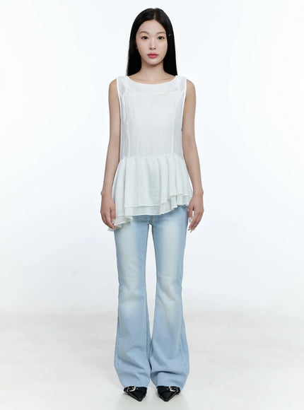 asymmetric-ruffle-sleeveless-blouse-cg513