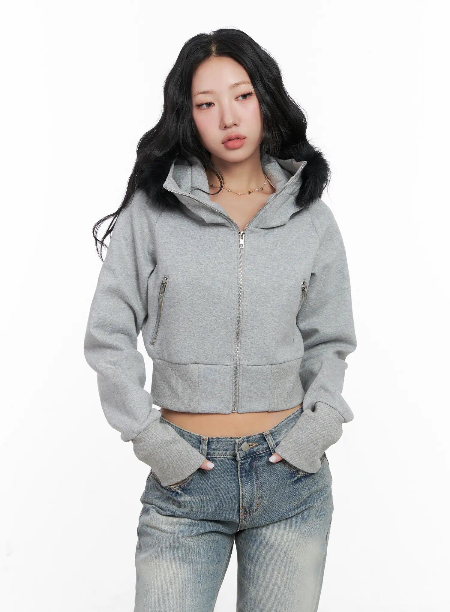 slim-fit-fleece-fur-hoodie-cn514