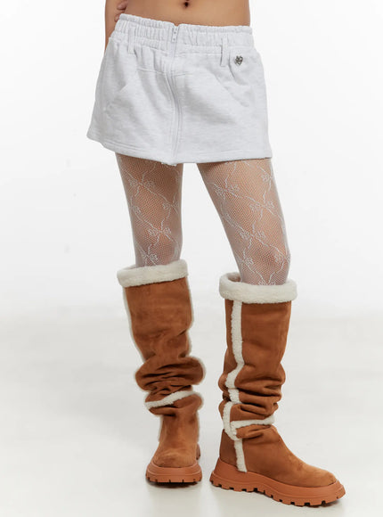 pocket-zipper-mini-skirt-cd515 / Light gray