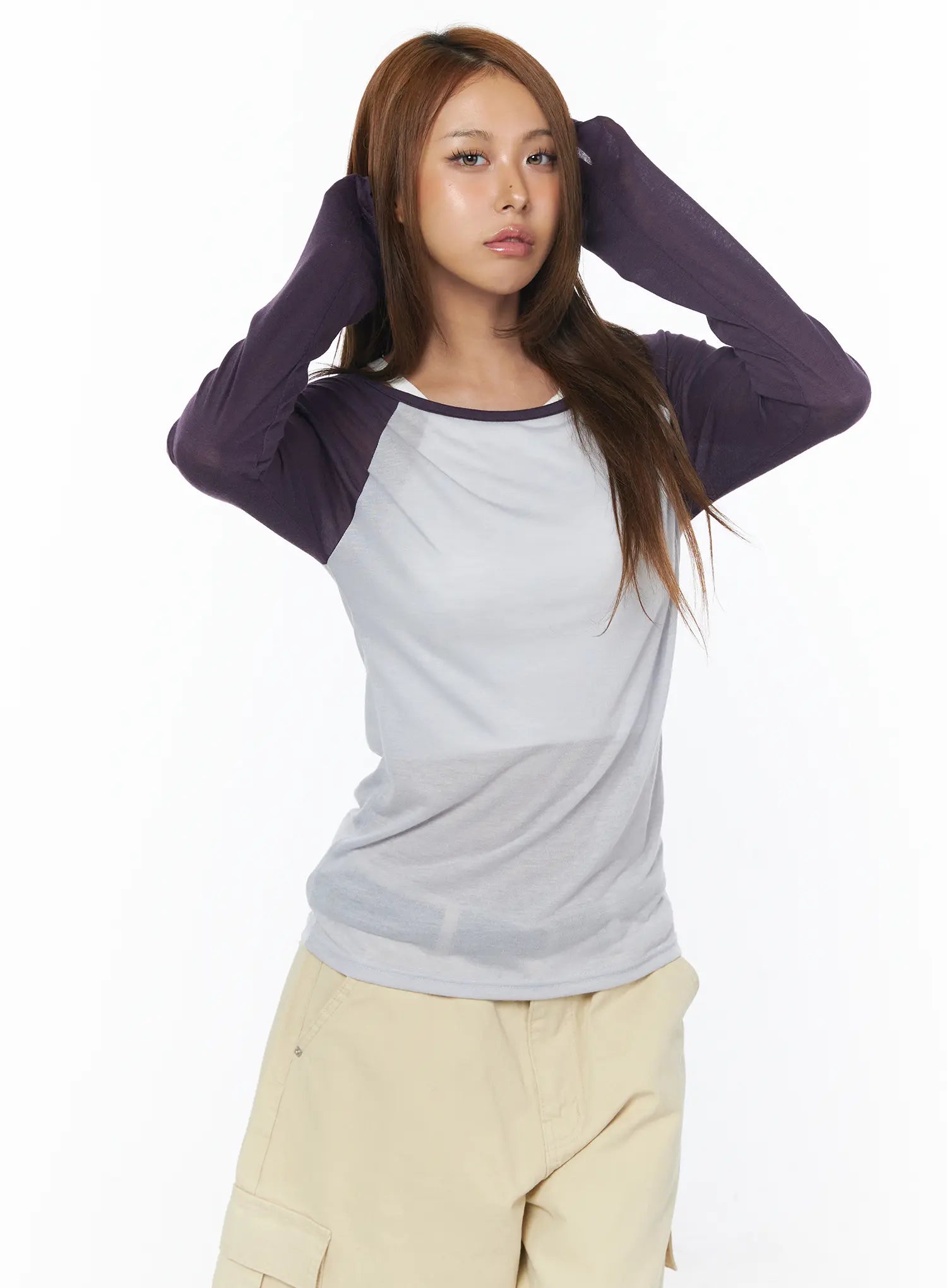 sheer-raglan-long-sleeve-tee-cu502 / Purple
