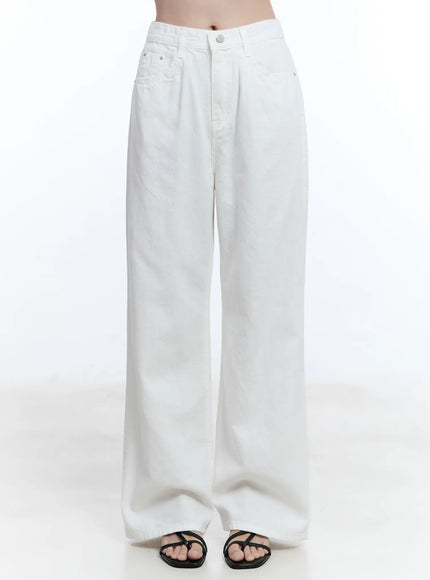 solid-wide-fit-pants-cu513 / White