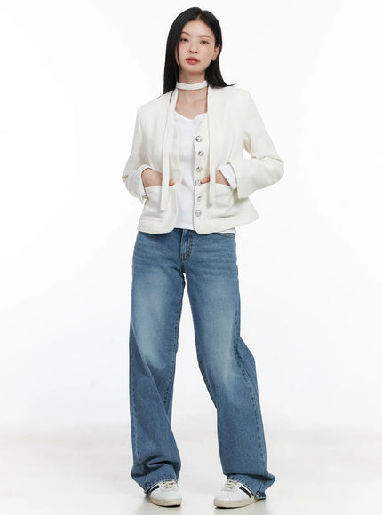 Elegant Scarf and Blazer Set CJ519