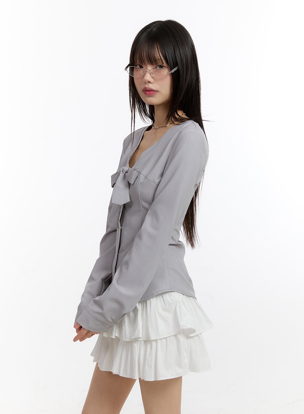 ribbon-tie-v-neck-blouse-top-ca509