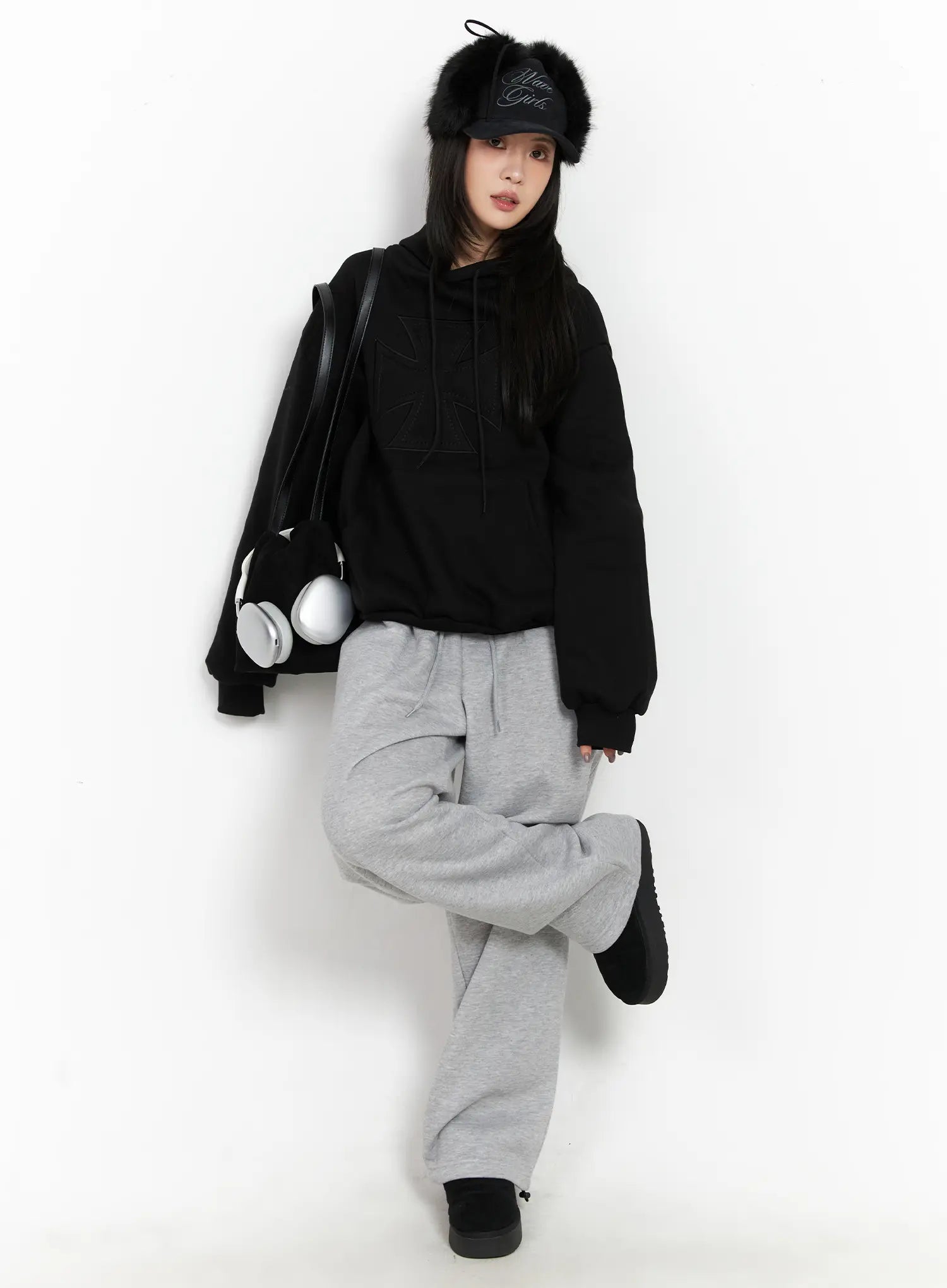 Graphic Print Fleece Sweatpants CD505