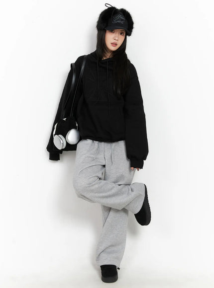 Graphic Print Fleece Sweatpants CD505