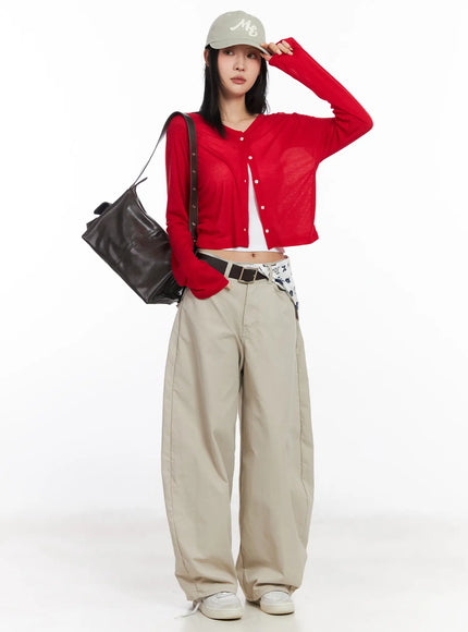 Cropped Long Sleeve Cardigan CF526