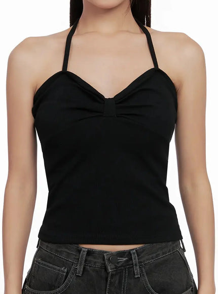 Halter Neck Cropped Tank Top IG527