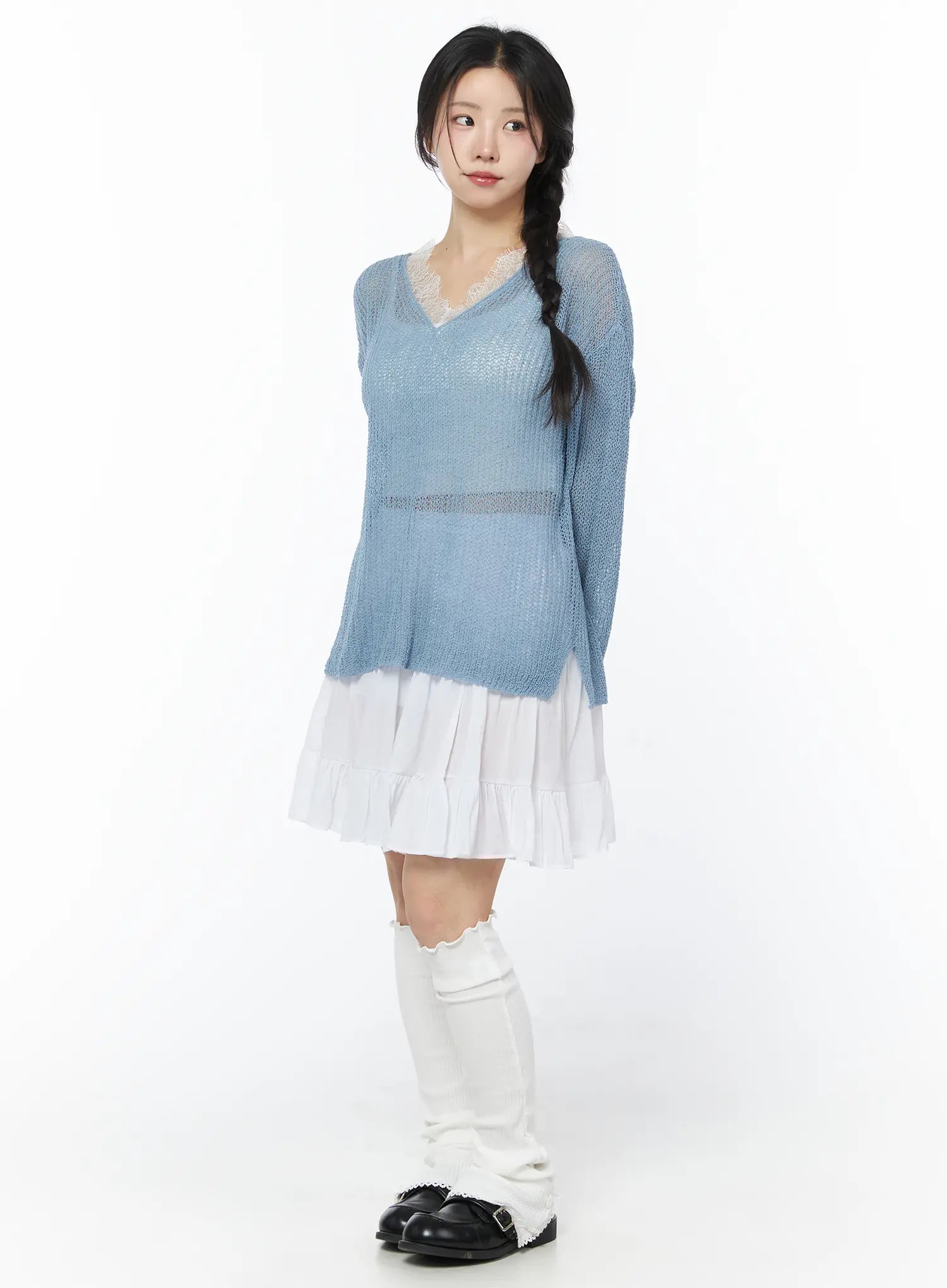 sheer-v-neck-knit-top-cy522