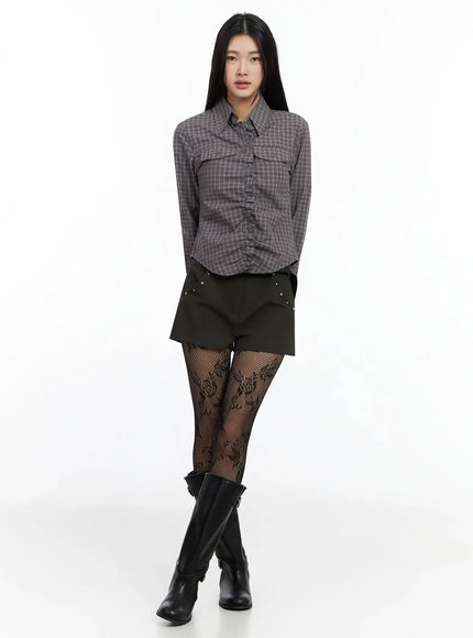 Studded Leather Shorts IM530