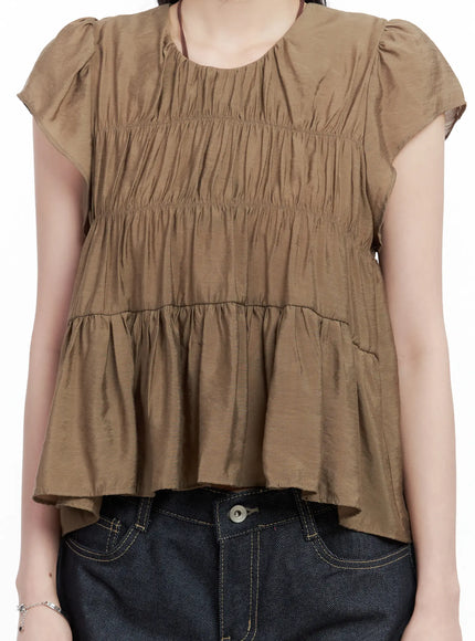 tiered-puff-sleeve-blouse-cl501