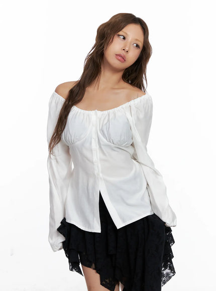 off-shoulder-button-up-blouse-cs522