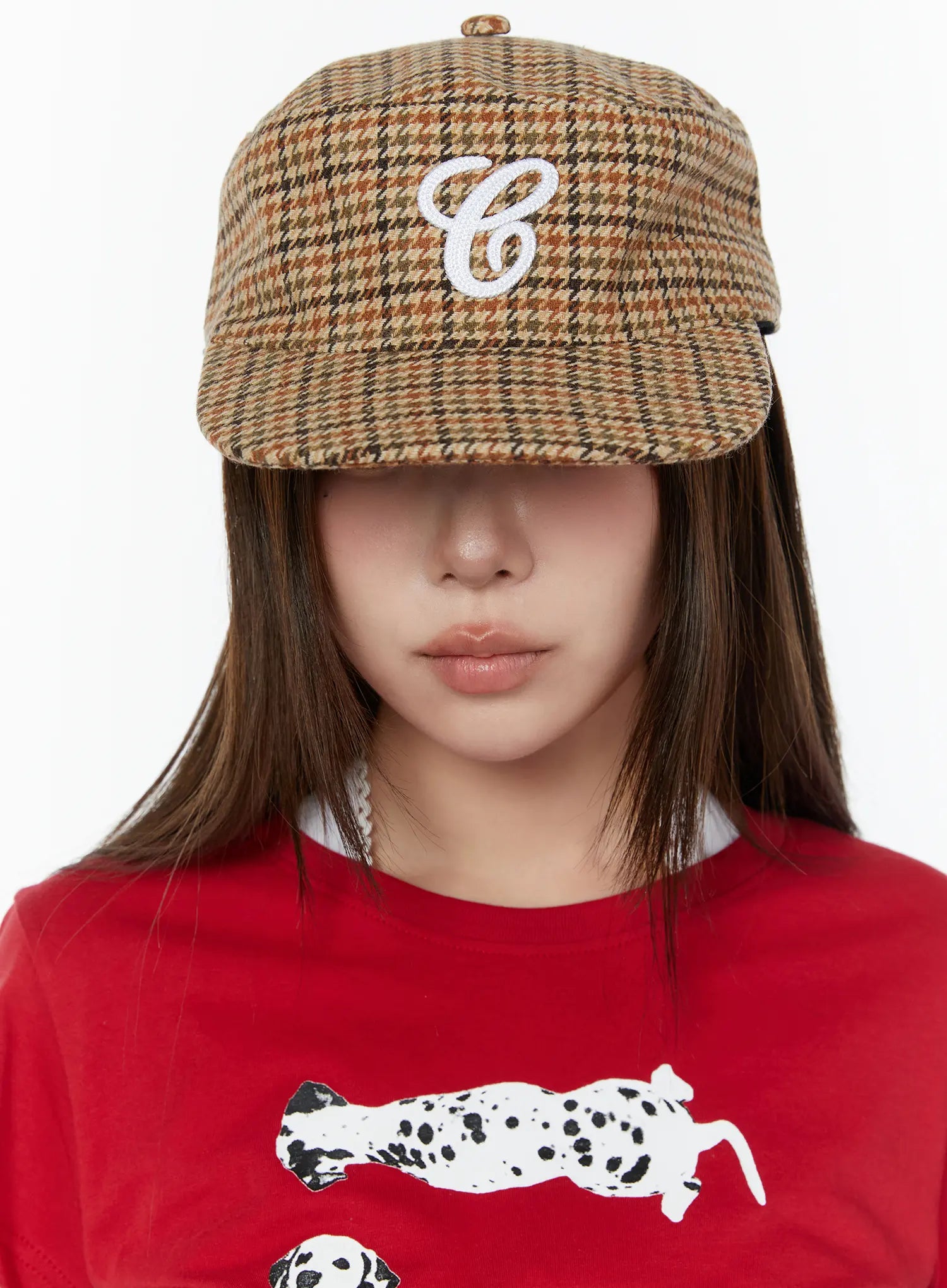 plaid-initial-flap-cap-cy519