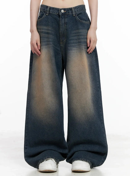 Solji Acid Washed Wide-Leg Jeans IL531