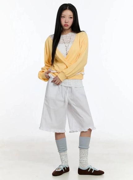 Frilled Cotton Shorts IM509