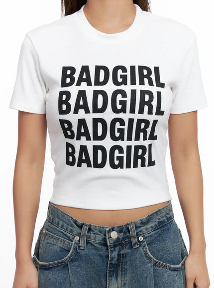 Badgirl Graphic Crop Top Tee CS524