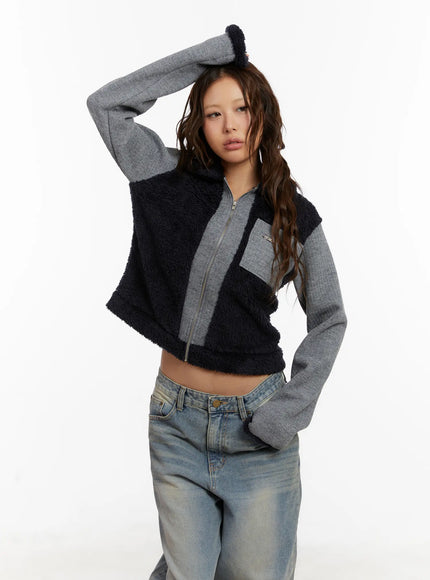 Cozy Pocket Collar Fleece Zip Up CD517