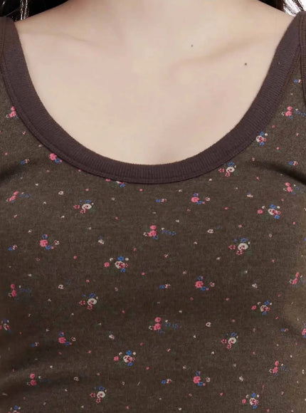 Patterned Fleece Tank Top IJ516