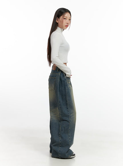 kylie-pintuck-washed-denim-baggy-jeans-cn412