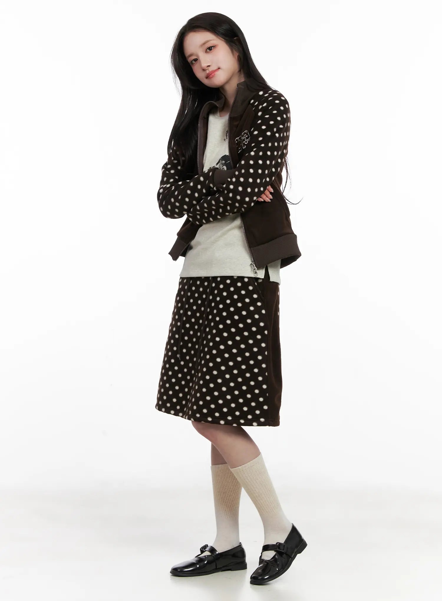 fleece-polka-dot-track-zip-up-cn527