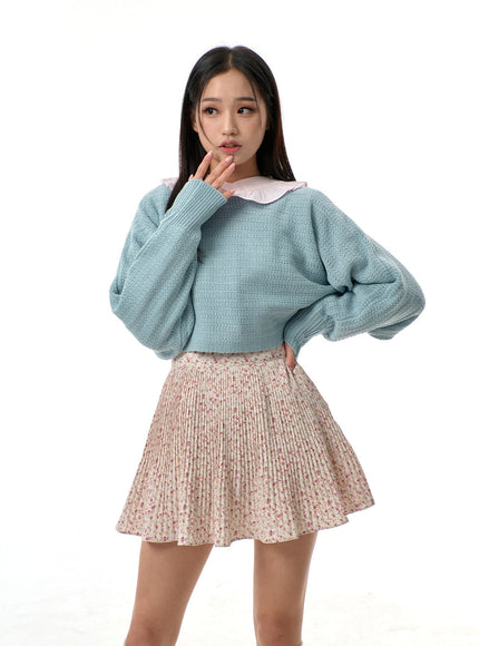 Cut Out Back Tie Detail Cropped Sweater BJ311