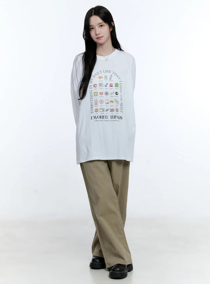 High-Waist Wide-Leg Cotton Pants CG513