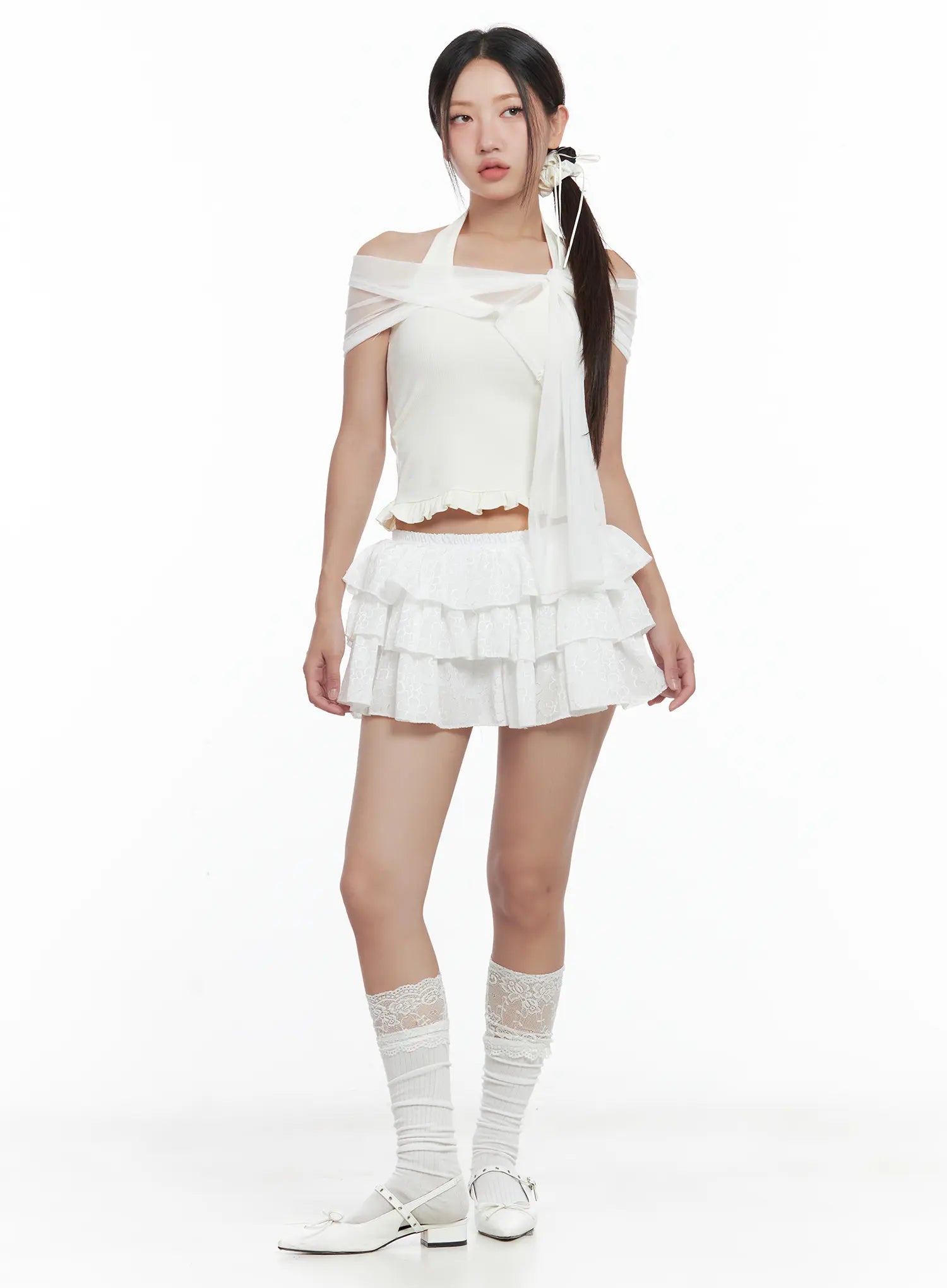 floral-embroidered-ruffle-mini-skirt-cl509