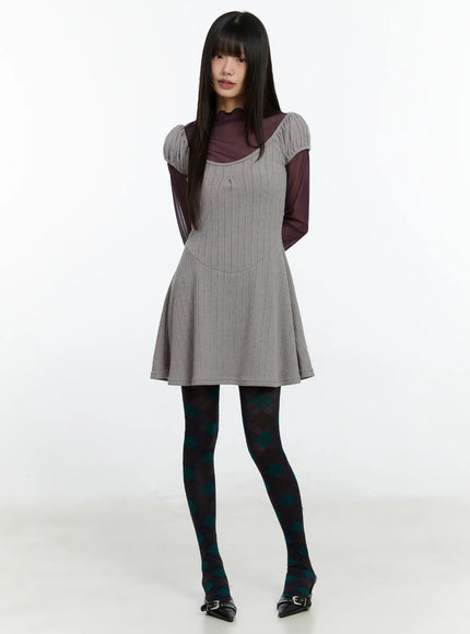 pointelle-puff-sleeve-flare-mini-dress-cf509