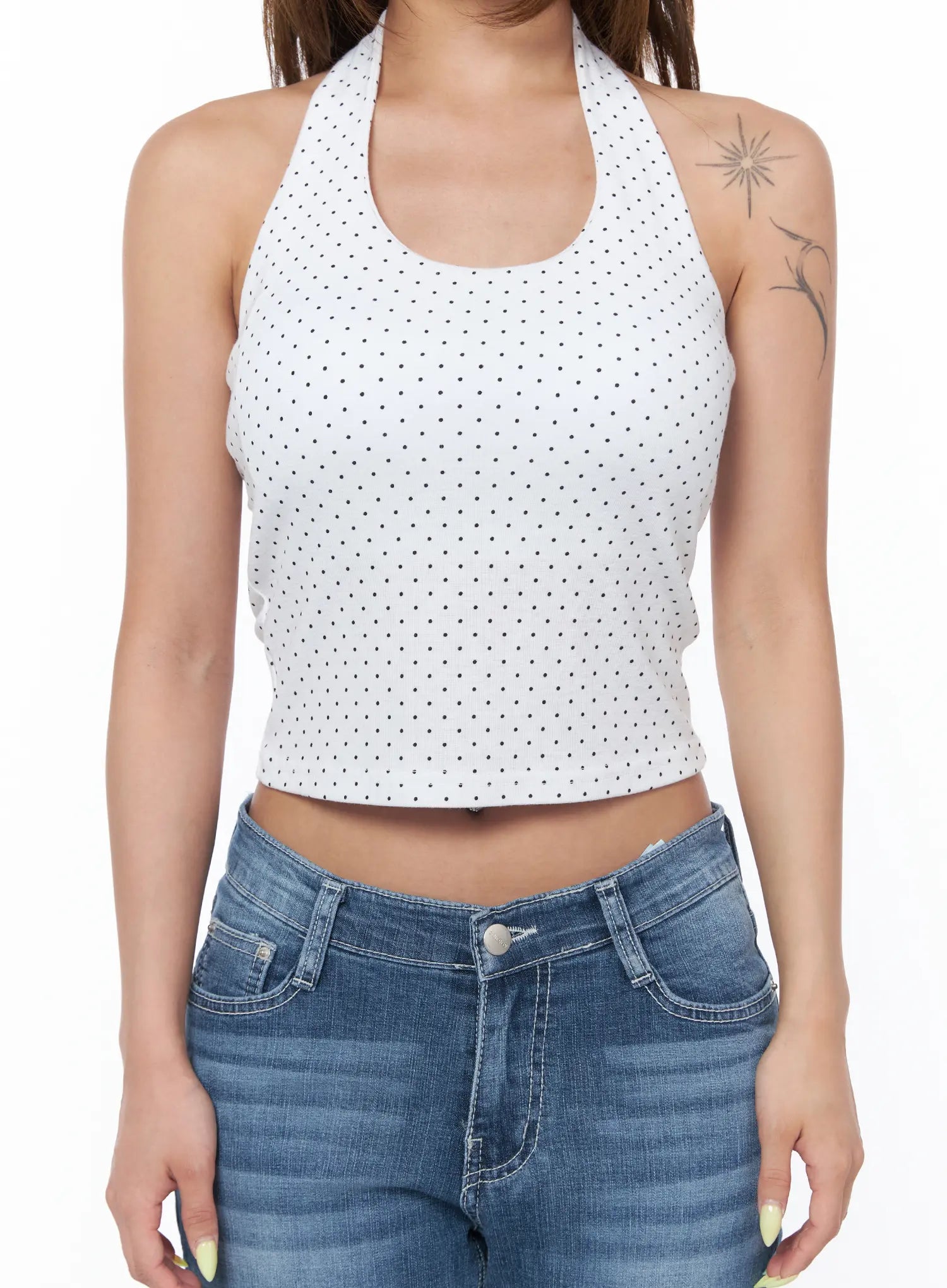 polka-dot-halter-sleeveless-top-cu501