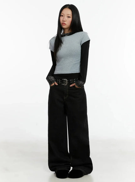 Noemi Wide Leg Stitch Jeans ID525