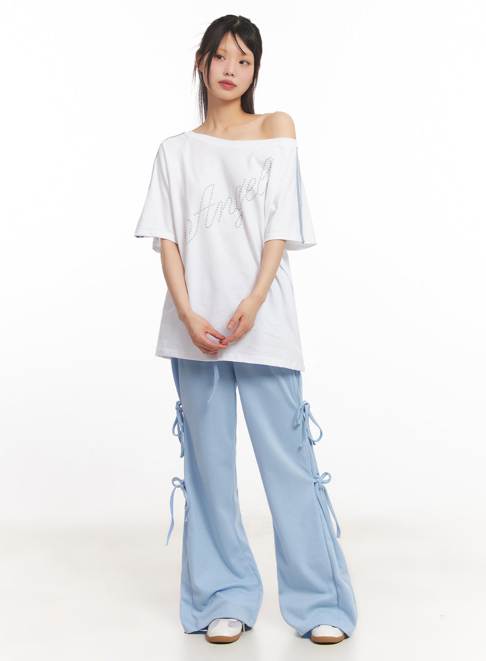 angel-stud-one-shoulder-stripe-t-shirt-iy502