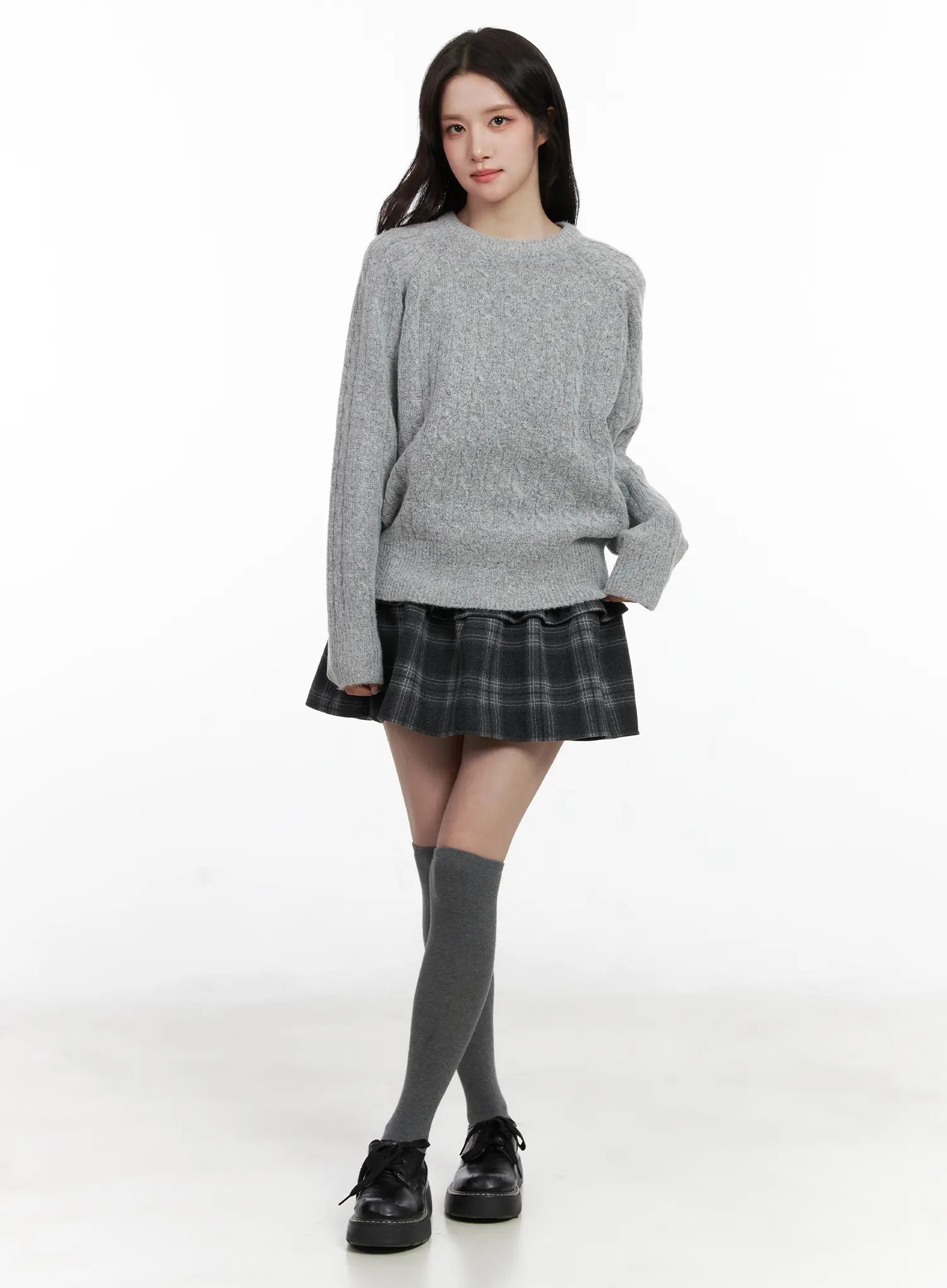 plaid-tiered-mini-skirt-cn527