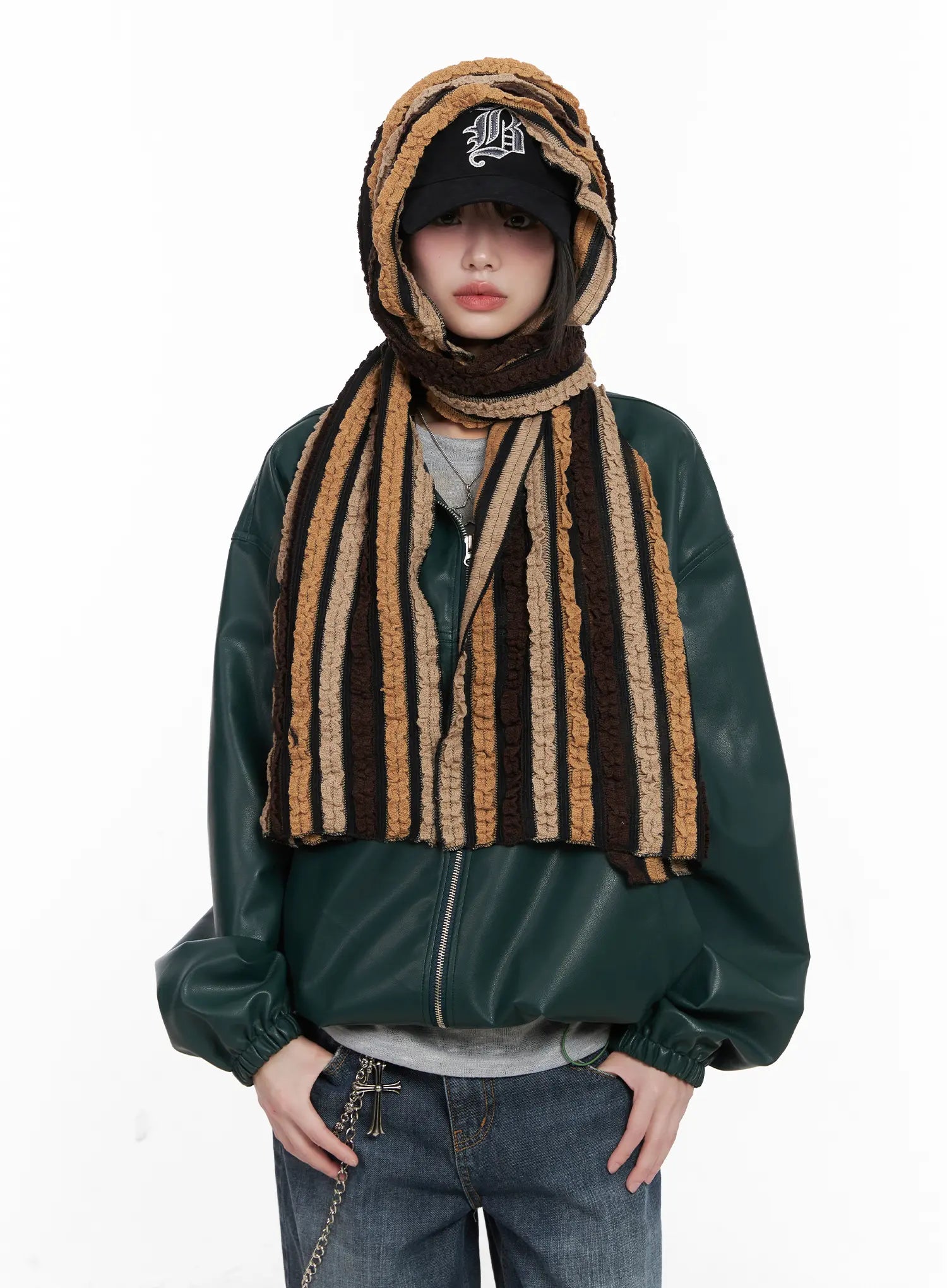 Striped Dual-Tone Scarf CN511