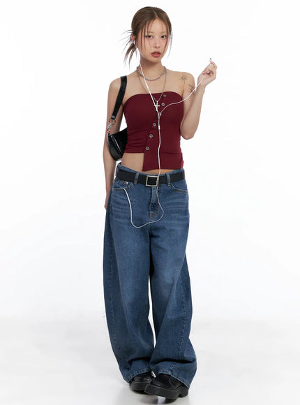 Shuhua Washed Wide-Leg Denim Jeans CL510