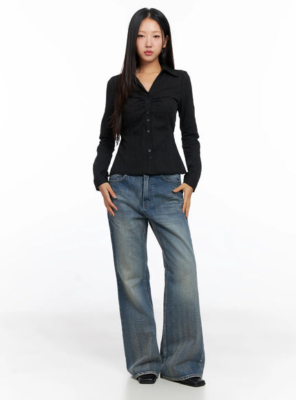 Ryujin Vintage Washed Flare Jeans CO514