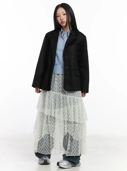 Lace Sheer Maxi Skirt CD529