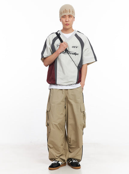 men-s-cargo-balloon-fit-windbreaker-pants-beige-iu512