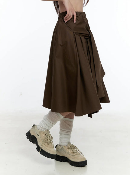 Wrap Flowy Midi Skirt CS518