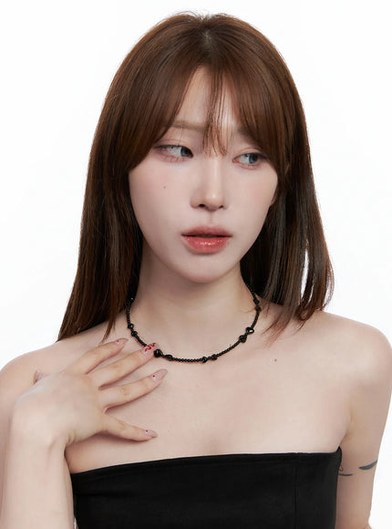 Modern Heart Bead Necklace IG528