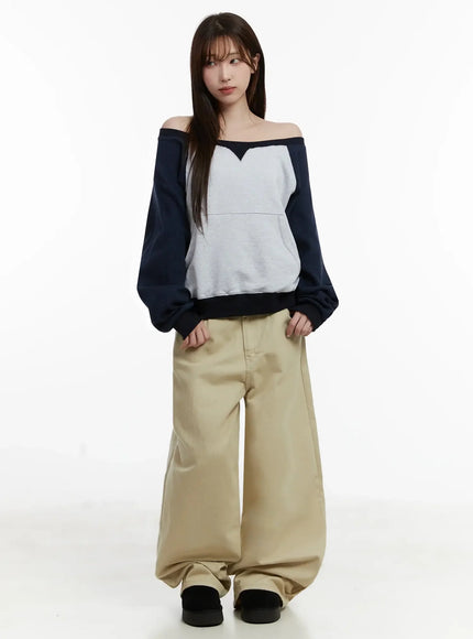 wide-herringbone-fleece-lined-pants-ij521