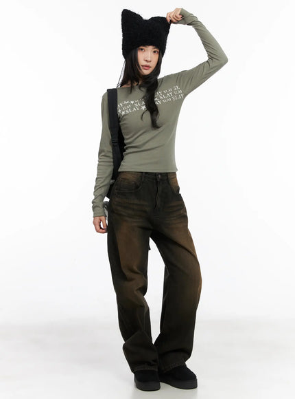 Trendy Graphic Long Sleeve Tee CD508