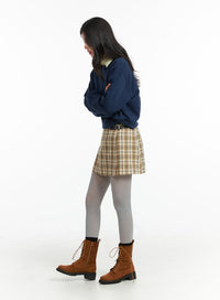 checkered-buckle-mini-skirt-of415