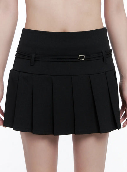 Pleated Mini Skirt with Belt Detail CG529