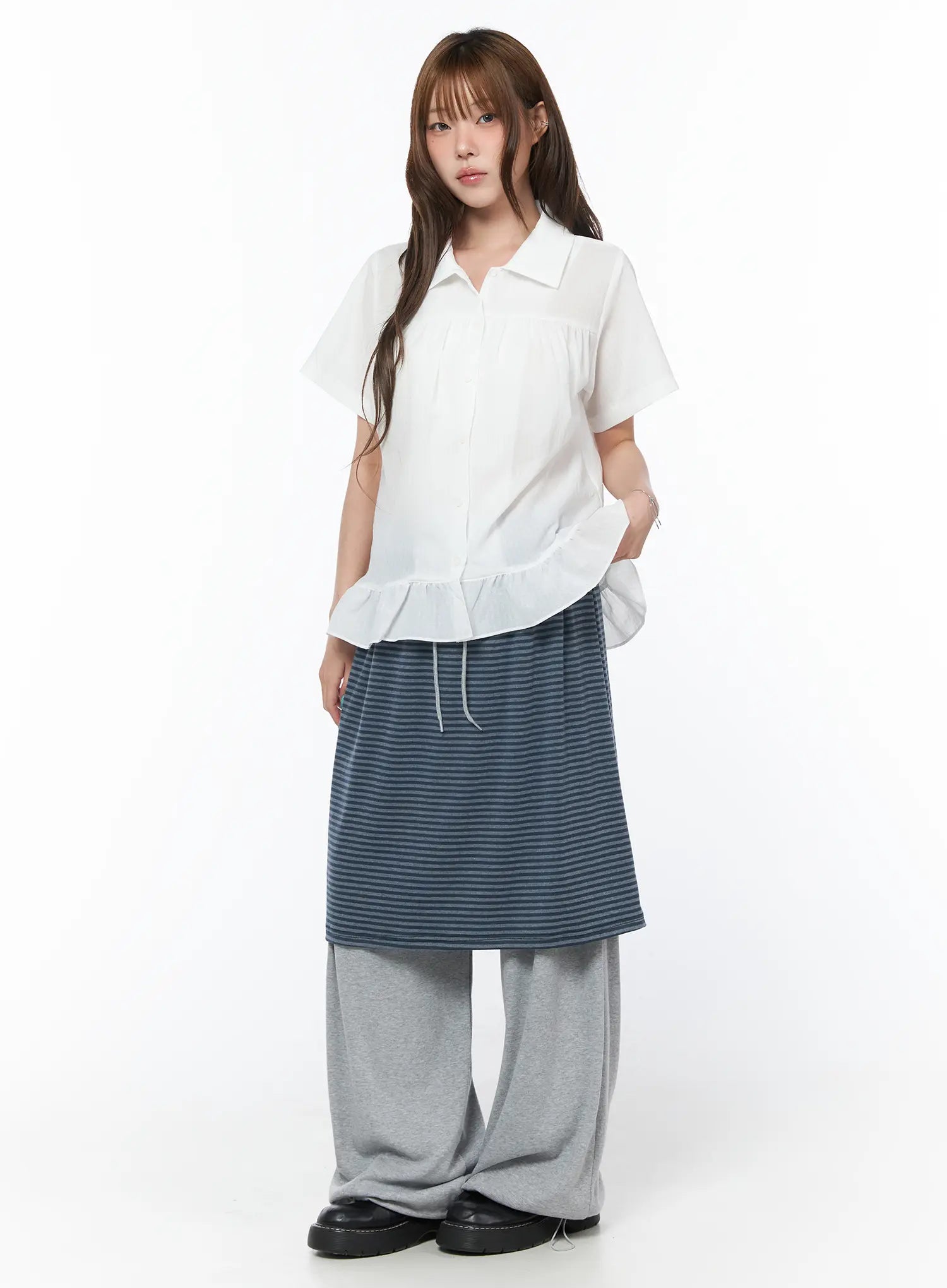 ruffle-hem-short-sleeve-shirt-cy529