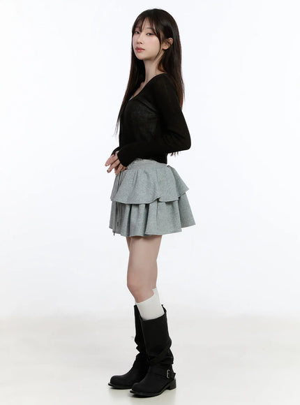 Layered Ruffle Mini Skirt CA501