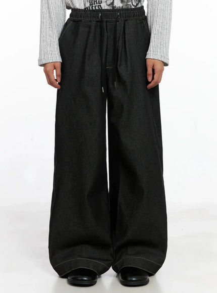 Men's Dark Denim Wide Pants IO516