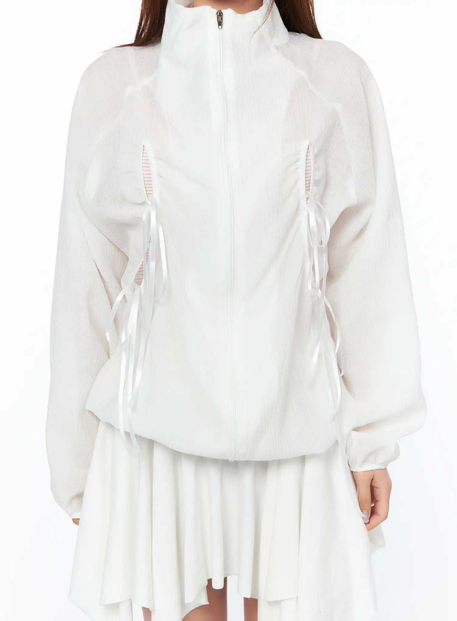 Oversized Bow Detail Windbreaker CA514 - Casual style | LEWKIN – LEWKIN
